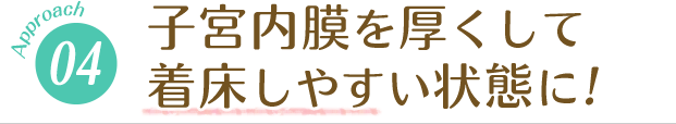 子宮内膜を厚くして着床しやすい状態に！